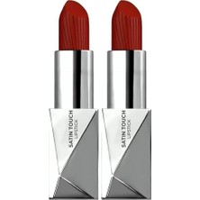 Prime Alix Avien Uzun Süre Kalıcı Nemlendirici Pürüzsüz Etkili Yarı Mat Ruj Satin Lipstick 825 Satin Red (2 Paketi)