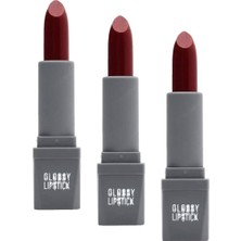 Prime Uzun Süre Kalıcı Yoğun Renk Veren Nemlendirici Parlak Ruj - Glossy Lipstick 324 Raspberry Marmalade (3 Paketi)