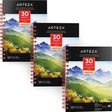 Prime Sulu Boya Kağıdı Boyama Bloğu 3'lü Set, Her Sulu Boya Bloğu Için 30 Yaprak 13,9 cm x 21,6 Cm, 300 G/m² Soğuk Preslenmiş Asit Içermeyen Sulu Boya Kağıdı, Sulu Boya ve Karışık Medya Için