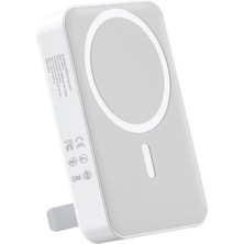 Prime 10000MAH Magsafe Powerbank Standlı PD20W Taşınabilir Kablosuz Hızlı Şarj Cihazı Beyaz