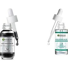Prime Aha+Bha Cilt Kusurları Karşıtı Siyah Serum%4  30ML + Hyaluronik Aloe Nemle Dolgunlaştıran Süper Serum (30 Ml)
