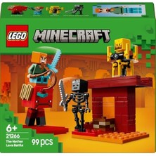 Prime Minecraft Nether Lav Savaşı 21266 – Çocuklar Için Alex Figürü, Yaratıklar, Wither Skeleton, Kılıç ve Döndürülen Blaze Içeren Yapım Seti, 6 Yaş ve Üzeri Kız ve Erkekler Için Doğum Günü Hediyesi