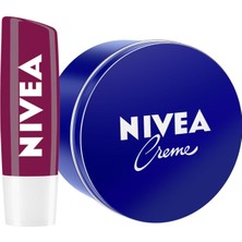 Prime Creme Nemlendirici 250ML ve Böğürtlen Dudak Bakım Kremi 4.8gr, Hafif Bordo Işıltı, Pürüzsüz Dudaklar
