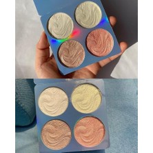 Prime Fosforlu Makyaj Paleti, 4 Renk Işıl Işıl Parlak Highlighter, Uzun Süre Dayanıklı Su Geçirmez Işıltılı Highlighter, Yüz Aydınlatıcı Makyaj Paleti, Cilt Tonu ve Yüz Hatlarını Aydınlatmak Için