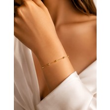 Livaz Accessories Kadın Çelik Kararmaz Bileklik 14K Altın Renk Vip Serisi