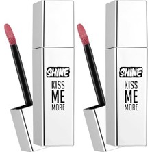 Prime Kiss Me More Uzun Süre Kalıcı & Parlak Bitişli Likit Ruj 004 Fall Rose (2 Paketi)