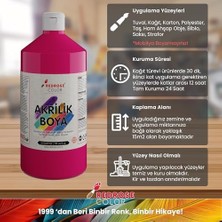 Prime Mor, Fuşya, Turkuaz Akrilik Boya 3'lü Set 3X1000 gr