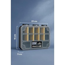 Prime Made Slim Organizer 12 Bölmeli, Şeffaf, Düzenleyici Kutu, Polipropilen Malzeme, Çekmece Içi ve Masaüstü Kullanım Için, Hafif Taşınabilir, Saklama Kutusu