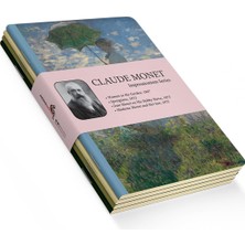 Prime Impressionism Series - A6, Claude 4'lü Defter Seti I, Çizgisiz, Toplam 192 Sayfa, Her Biri 48 Sayfa, Tel Dikiş, Esnek Kapak, Oval Kenar, Tuval Doku, 60 Gram, Sarı Krem Renk