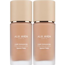 Prime Alix Avien Kırışıklık Karşıtı Nemlendirici SPF30 Parlak Bitişli Fondöten Care Enhancer 819 Warm (2 Paketi)