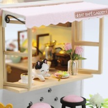 Prime Kedi Temalı Minyatür Kafe Yapma Seti – LED Işıklı Ahşap Dıy – Dekoratif Kiti – Kendin Yap Hediye Seti