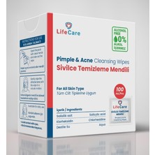 Prime Sivilce Akne Temizleme Mendili 100 Adet Alkolsüz Formül
