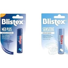 Prime Blistex Medplus Stick Onarıcı ve Ferahlatıcı Dudak Bakım Kremi Spf 15 x Blistex Sensitive Besleyici ve Nemlendirici Dudak Bakım Kremi