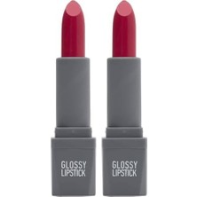 Prime Uzun Süre Kalıcı Yoğun Renk Veren Nemlendirici Parlak Ruj - Glossy Lipstick 317 Bright Fuchsia (2 Paketi)