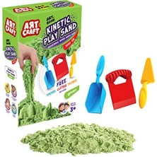 Prime Art 03692 Aksesuarlı Kinetik Oyun Kumu, Yeşil, 1000 gr