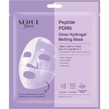 Prime Seoul Face Peptide Pdrn Glow Hydrogel Melting Face Mask, Moisturizing Korean Sheet Mask, 34 gr