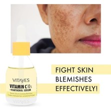 Prime Vıtayes C Vitamini%10 ve Panthenol Cilt Tonu Eşitleyici Leke Karşıtı Aydınlatıcı Nemlendirici Serum, 30 ml