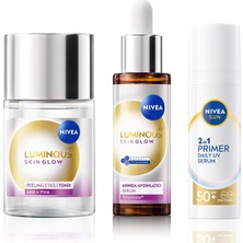 Sun SPF50 Primer Nemlendirici Makyaj Bazı 30ML, LUMINOUS630 Skin Glow Cilt Serum 30ML ve Tonik 100ML