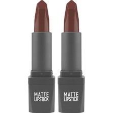 Prime Yoğun Renk Veren Uzun Süre Kalıcı Nemlendirici Kadifemsi Mat Ruj - Lipstick 413 Dusty Plum (2 Paketi)