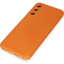Galaxy M14 5g Kılıf Nano Içi Kadife Silikon - Turuncu