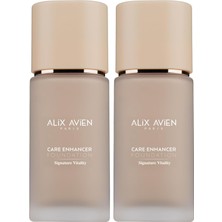Prime Alix Avien Kırışıklık Karşıtı Nemlendirici SPF30 Parlak Bitişli Fondöten Care Enhancer 801 Gentle Pink (2 Paketi)