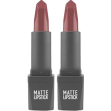Prime Yoğun Renk Veren Uzun Süre Kalıcı Nemlendirici Kadifemsi Mat Ruj - Lipstick 408 Spicy Rose (2 Paketi)