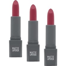 Prime Yoğun Renk Veren Uzun Süre Kalıcı Nemlendirici Kadifemsi Mat Ruj - Lipstick 414 Deep Pink (3 Paketi)