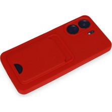 Redmi 13C Kılıf Kelvin Kartvizitli Silikon - Kırmızı