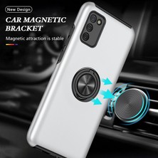 Galaxy A02S Kılıf Elit Yüzüklü Kapak - Gümüş