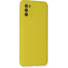 Galaxy A02S Kılıf Nano Içi Kadife Silikon - Sarı