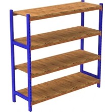 Alanraf 4 Katlı Depo Rafı Sunta Iç Raf 50X90X200 cm Hafif Rack Raf 300-350 kg Taşıma Kapasiteli