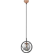 Prime AV-60291-1BSY Siyah Boyalı Modern Avize E14 Metal Cam 22CM