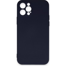 iPhone 12 Pro Max Kılıf Nano Içi Kadife Silikon - Lacivert