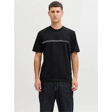 Jack & Jones Jack Jones Jcofusıon Chest Brand Tee Ss Crew Noos Erkek Siyah Tshirt 12289936-02