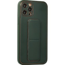 iPhone 12 Pro Kılıf Coco Deri Standlı Kapak - Yeşil