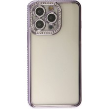 iPhone 14 Pro Kılıf Joke Taşlı Silikon - Mor