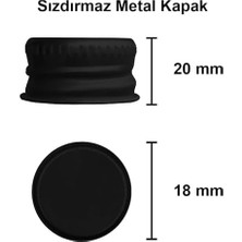 Prime 50 cc Siyah Metal Kapaklı Hediyelik Shot Şişesi 50 ml Kolonya Koku Süs Küçük Şeffaf Cam Şişe 6 Adet