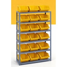 Alanraf 5 Katlı Galvaniz Çelik Raf - Depo, Arşiv, Kiler, Dosya, Market Rafı 31X60 CM-150 Cm-0.70 mm