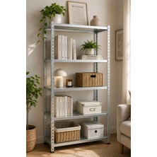 Alanraf Çelik Raf 5 Katlı 43X93X200 Dekoratif Raf Sistemleri, Depo Rafı, Arşiv Rafı, Kiler Rafı