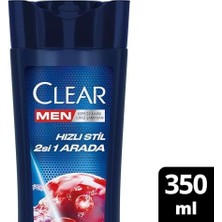 Prime Clear Men Kepeğe Karşı Etkili Şampuan Hızlı Stil 2'si 1 Arada Kolay Şekil Alan Saçlar 350 ml Mavi