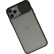 iPhone 11 Pro Kılıf Palm Buzlu Kamera Sürgülü Silikon - Siyah