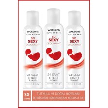 Prime Watsons So Sexy Deodorant 24 Saat Etkili Pudrasız Sprey 150 ml x 3 Adet