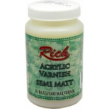 Rich Su Bazlı Yarımat Vernik 250 ml Kokusuz Yüksek Kaliteli Dayanıklı Akrilik Vernik