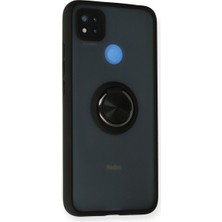 Redmi 9c Kılıf Montreal Yüzüklü Silikon Kapak - Siyah