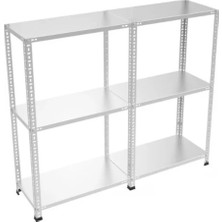 Alanraf 3 Katlı 2 Li Bitişik Çelik Galvaniz Arşiv Depo Rafı 43X75X100