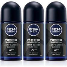 Prime Men Erkek Roll-On Deodorant Deep Dimension 50ML, 48 Saat Koruma, X3 Adet