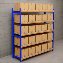 Alanraf 5 Katlı Depo Rafı 40X150X200 cm Hafif Rack Raf 300-350 kg Taşıma Kapasiteli