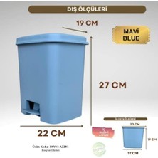 Prime Plastik Dekoratif Mutfak Banyo Çöp Kovası 6l Renkli Pedallı Mavi, Gri,beyaz,siyah Ofis Temizlik Kovası Çöp Konteynırı Kolay Temizlenir (Mavi)