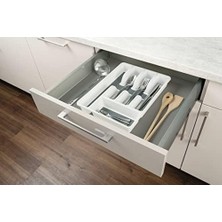 Prime Kaymaz Çatal Bıçak Tepsisi - Çekmeceler Için Çatal Bıçak Tepsisi, Polipropilen, 26,5 x 5 x 36,5 Cm, Beyaz