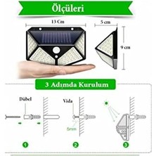 Prime Güneş Enerjili Lamba LED Sokak Dış Ortam Solar Bahçe Aydınlatması Su Geçirmez Sensörlü (100 Led)